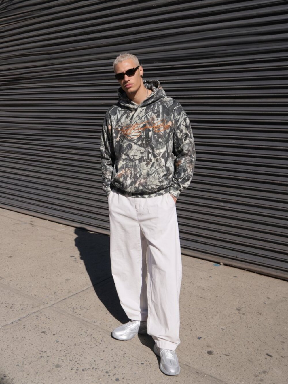 Y2K Camo Embroidered Signature Hoodie - Men's Drop Shoulder Oversized Fit (NEW)
